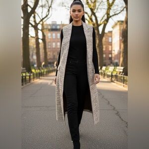 95 Twenty Textured Cream and Brown Vest